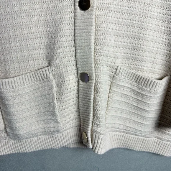 Sanctuary Women’s Pointelle Knitted Jacket Button Up Sweater in Oat size XXL - Picture 5 of 10